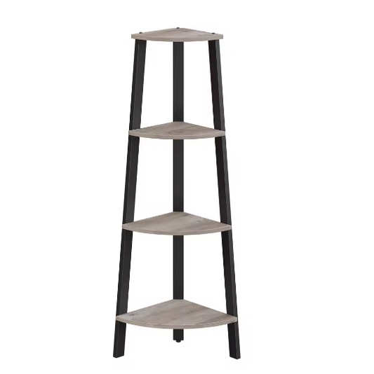 Hoekplank met 4 Niveaus en Stalen Frame – 125 cm Hoog