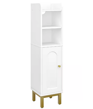 Smalle Badkameropbergkast Hoekmodel met Deur en Planken – Ruimtebesparende Toiletkast voor Kleine Ruimtes