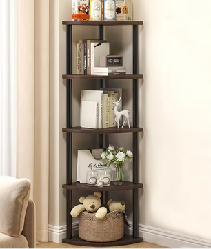 Hoek Opbergrek met 5 of 6 Niveaus – Staande Plant- en Boekenplank