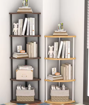 Hoek Opbergrek met 5 of 6 Niveaus – Staande Plant- en Boekenplank