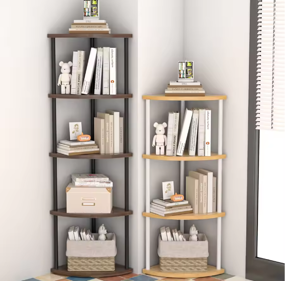 Hoek Opbergrek met 5 of 6 Niveaus – Staande Plant- en Boekenplank