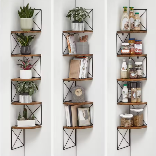 Wand Hoekplank met 5 Niveaus – Zigzag Design Boekenkast