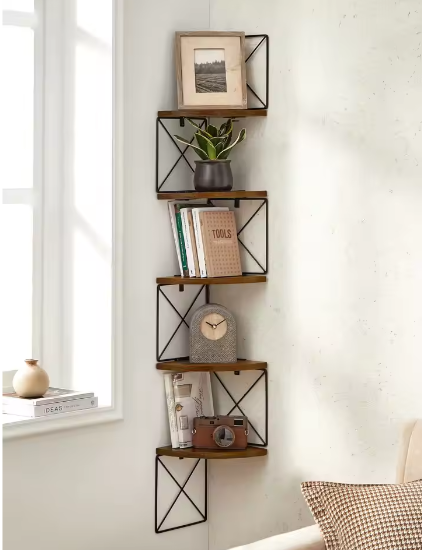 Wand Hoekplank met 5 Niveaus – Zigzag Design Boekenkast