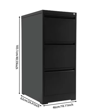 Afsluitbare Metalen Archiefkast met 3 Laden – Moderne Kantoorkast voor Thuis en Kantoor