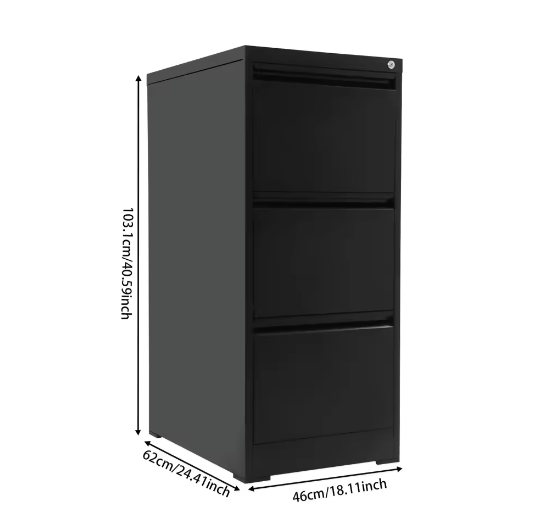 Afsluitbare Metalen Archiefkast met 3 Laden – Moderne Kantoorkast voor Thuis en Kantoor
