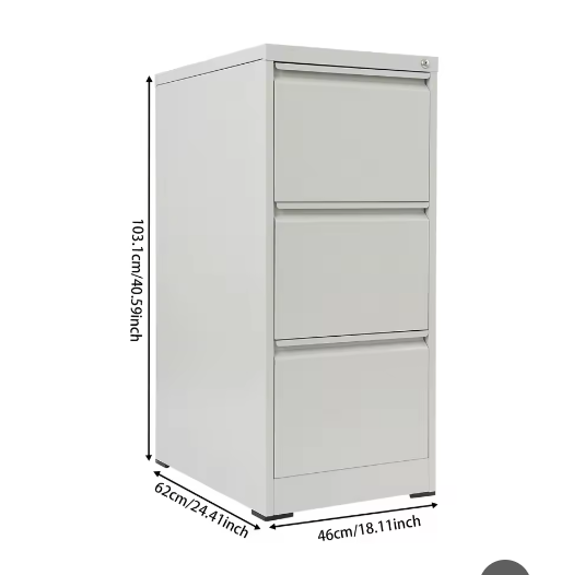 Afsluitbare Metalen Archiefkast met 3 Laden – Moderne Kantoorkast voor Thuis en Kantoor