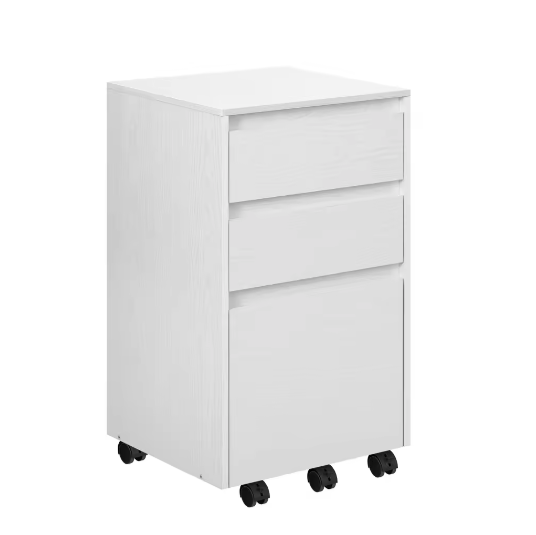 Mobiele Kantoorarchiefkast – 3 Laden Rollende Bureauopberger met Printerstandaard