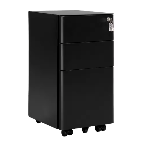 Afsluitbare verrijdbare archiefkast met 3 laden – Mobiele kantoorcontainer met wielen