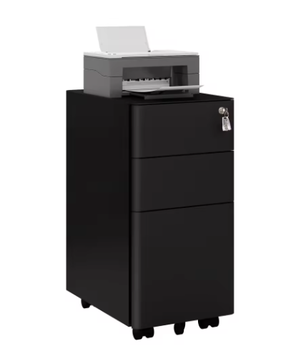 Afsluitbare verrijdbare archiefkast met 3 laden – Mobiele kantoorcontainer met wielen