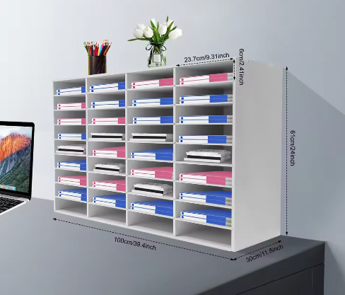 Desktop literatuur organizer met 36 compartimenten – Verstelbare documenten- en tijdschriftenhouder