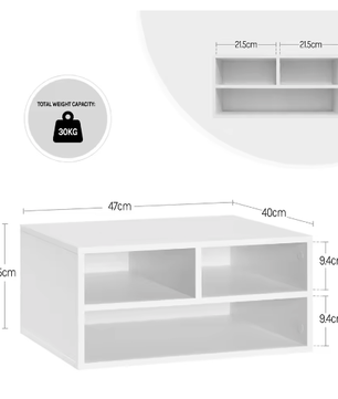 Kantoor printerkast met opbergvakken – Compacte printerstandaard voor bureau