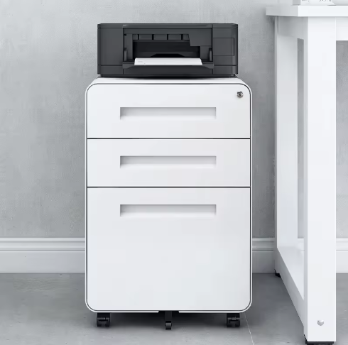 Mobiele Archiefkast met 3 Laden – Afsluitbare Metalen Kantoorkast voor A4 en Letter Documenten