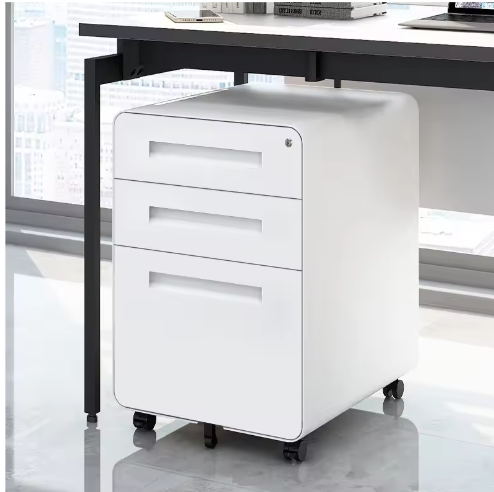 Mobiele Archiefkast met 3 Laden – Afsluitbare Metalen Kantoorkast voor A4 en Letter Documenten