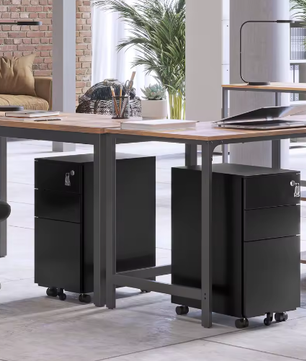 Verrijdbare archiefkast met 3 lades en slot