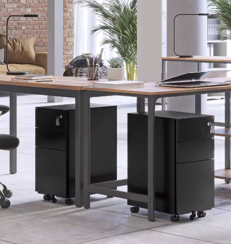 Verrijdbare archiefkast met 3 lades en slot