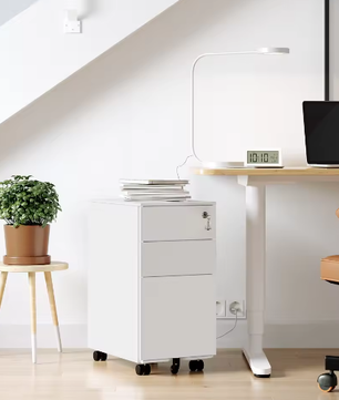 Verrijdbare archiefkast met 3 lades en slot