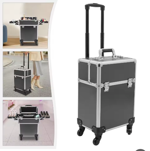 Professionele make-up trolley met wielen en aluminium behuizing