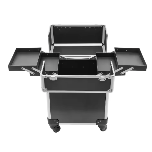 Professionele make-up trolley met wielen en aluminium behuizing