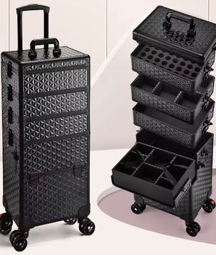 Professionele Make-upkoffer op Wielen – Extra Grote Cosmetische Trolley