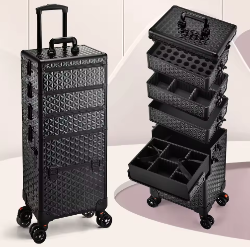 Professionele Make-upkoffer op Wielen – Extra Grote Cosmetische Trolley