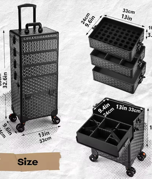 Professionele Make-upkoffer op Wielen – Extra Grote Cosmetische Trolley