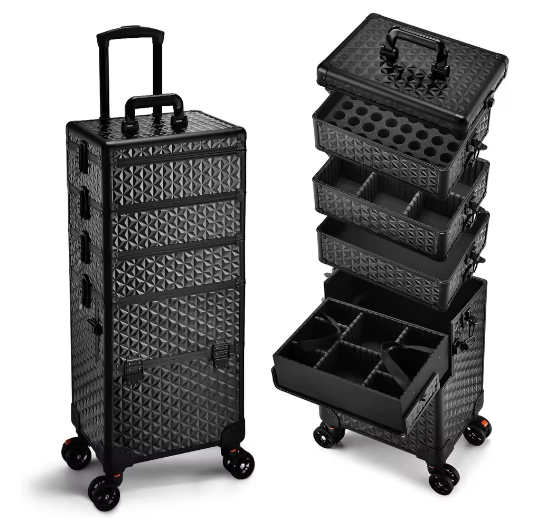 Professionele Make-upkoffer op Wielen – Extra Grote Cosmetische Trolley