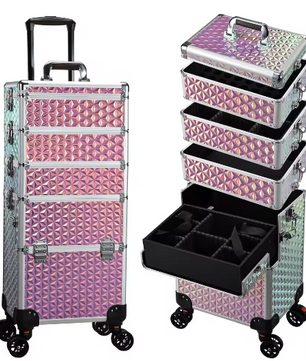 Professionele Make-upkoffer op Wielen – Extra Grote Cosmetische Trolley