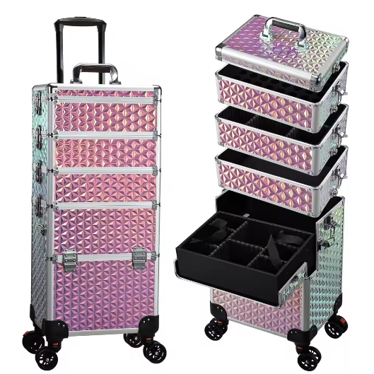 Professionele Make-upkoffer op Wielen – Extra Grote Cosmetische Trolley