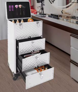 Professionele Make-upkoffer op Wielen – Rollende Cosmetica Trolley