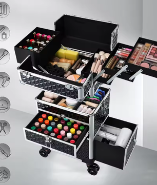 Rollende Make-upkoffer – Professionele Cosmetologie Trolley
