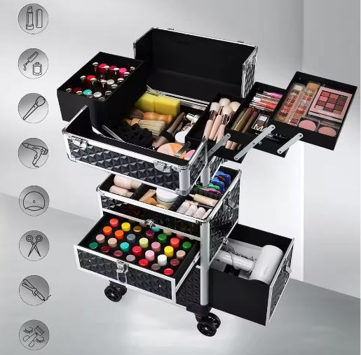 Rollende Make-upkoffer – Professionele Cosmetologie Trolley