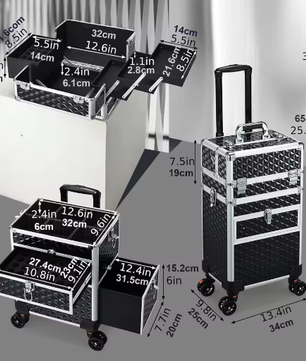 Rollende Make-upkoffer – Professionele Cosmetologie Trolley