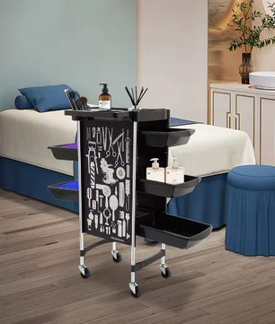 Kapperswagen met 5 Uittrekbare Lades – Mobiele Werk- en Opbergwagen voor Salon en Praktijk