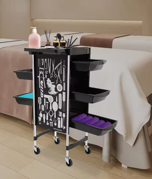 Kapperswagen met 5 Uittrekbare Lades – Mobiele Werk- en Opbergwagen voor Salon en Praktijk