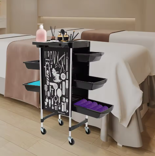 Kapperswagen met 5 Uittrekbare Lades – Mobiele Werk- en Opbergwagen voor Salon en Praktijk