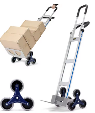 Trapklimwagen met Driehoekswielen – Opvouwbare Heavy Duty Transporttrolley met Dubbele Handgrepen