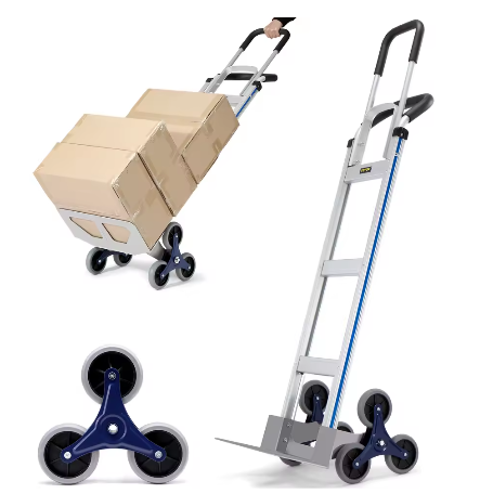 Trapklimwagen met Driehoekswielen – Opvouwbare Heavy Duty Transporttrolley met Dubbele Handgrepen