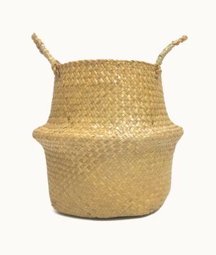 Gevlochten Zeegras Opbergmand – Opvouwbare Wasmand en Hangende Plantenmand