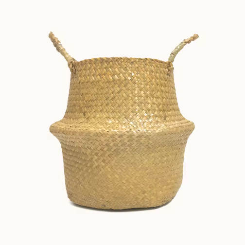 Gevlochten Zeegras Opbergmand – Opvouwbare Wasmand en Hangende Plantenmand