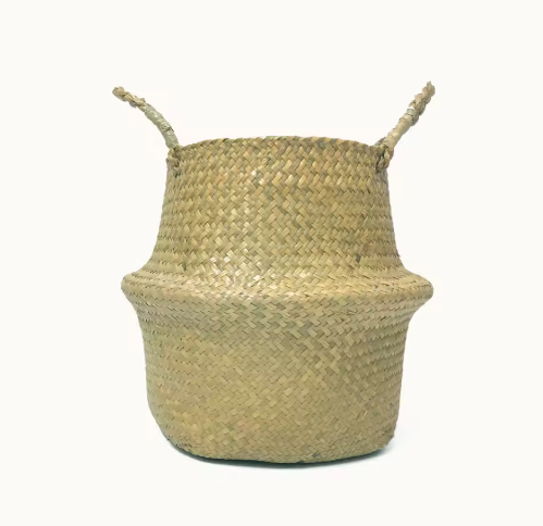 Gevlochten Zeegras Opbergmand – Opvouwbare Wasmand en Hangende Plantenmand