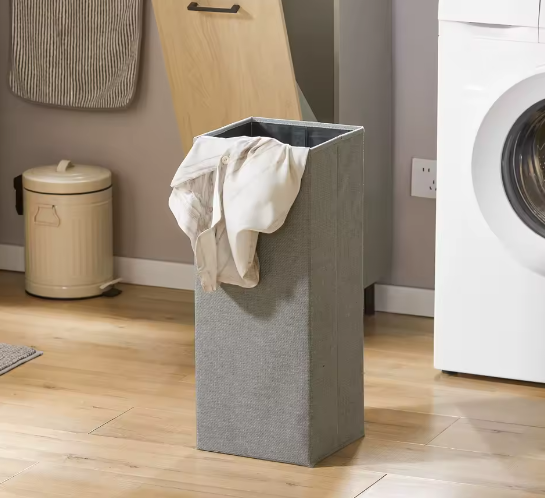 Smalle Waskast met Uitklapbare Waszak en Metalen Poten