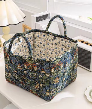 Boho Stoffen Opbergmand – Gewatteerde Wasmand met Grote Capaciteit en Handgrepen