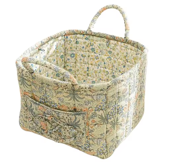 Boho Stoffen Opbergmand – Gewatteerde Wasmand met Grote Capaciteit en Handgrepen