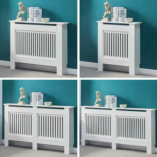Moderne Witte Radiatorafdekking van MDF – Houten Ombouw met Grilldesign