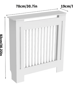 Moderne Witte Radiatorafdekking van MDF – Houten Ombouw met Grilldesign