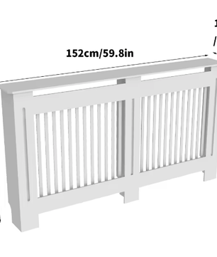 Moderne Witte Radiatorafdekking van MDF – Houten Ombouw met Grilldesign