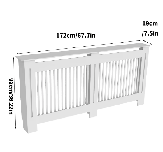 Moderne Witte Radiatorafdekking van MDF – Houten Ombouw met Grilldesign