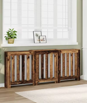 Radiatorafdekking met Houtnerf Ontwerp en Verticale Latten – Stijlvolle Verwarmingsombouw