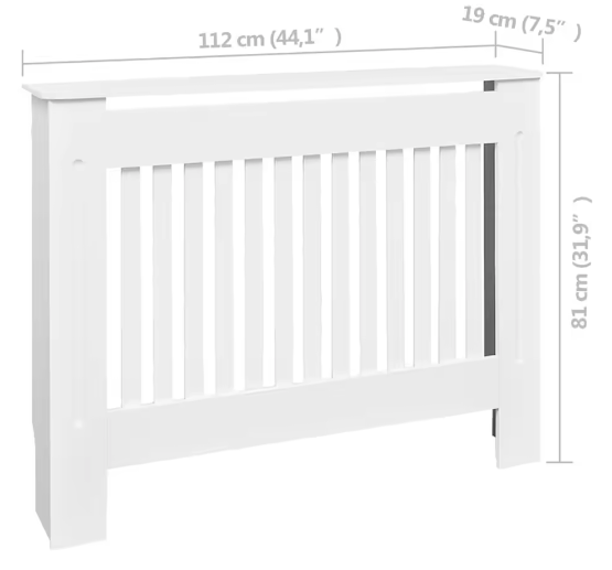 Witte Radiatorcover MDF – Moderne Verwarmingskast met Plank voor Woonkamer