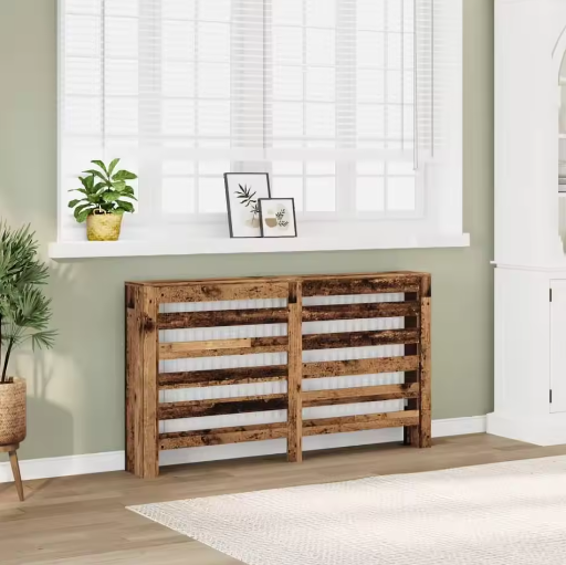 Vintage Houten Radiatorafdekking 149x20x82 cm – Stijlvolle Woonkamerkast